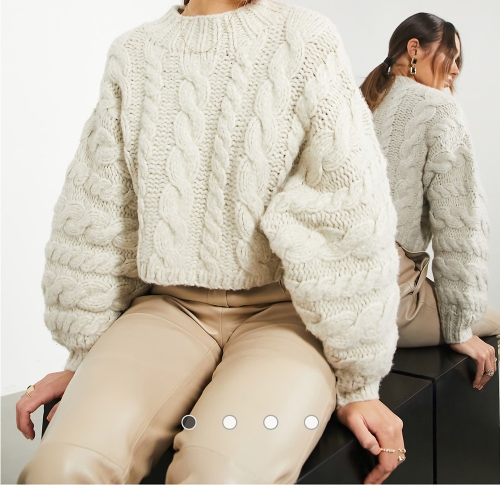 ASOS Cream Cable Knit Sweater